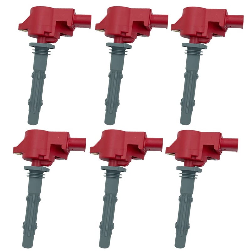 6PCS ARKAUTO HIGH PERFORMANCE RED TOP IGNITION COILS ARKIG535 UF535 A2729060060 A0001502780 FOR MERCEDES BENZ C CL CLK CLS E G GL GLK ML R S SL SLK CALSS 25 30 35 M272 W204 W211 W212 W221