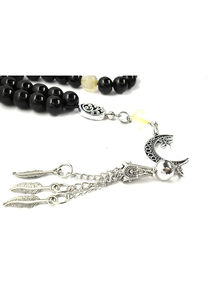 Handmade Rosary – A Unique Combination of Agate Stones with Natural Yellow Citrine Stone for Daily Meditation, Prayer, Positivity & Peace – Perfect Gift for Any Occasion - Image 5