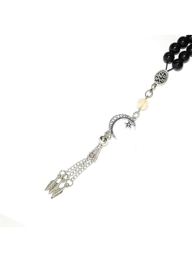 Handmade Rosary – A Unique Combination of Agate Stones with Natural Yellow Citrine Stone for Daily Meditation, Prayer, Positivity & Peace – Perfect Gift for Any Occasion - Image 2