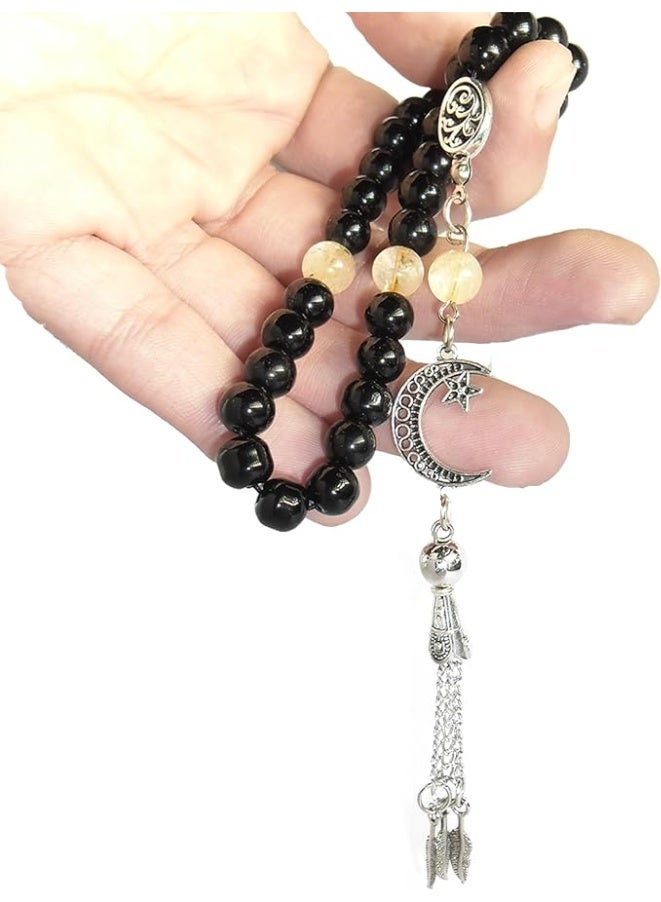 Handmade Rosary – A Unique Combination of Agate Stones with Natural Yellow Citrine Stone for Daily Meditation, Prayer, Positivity & Peace – Perfect Gift for Any Occasion - Image 5