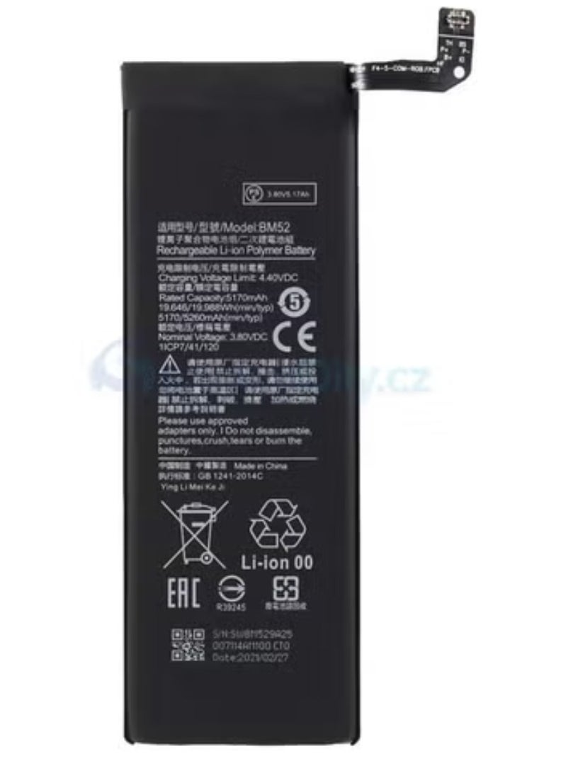 TIGER BM52 Replacement Battery for Xiaomi Mi Note 10 / Mi Note 10 Lite / Mi Note 10 Pro – High-Capacity 5260mAh Li-ion Battery, Long-Lasting Power, Safe Charging with Overheat & Overcharge Protection, Ideal for Restoring Battery Life - Image 3