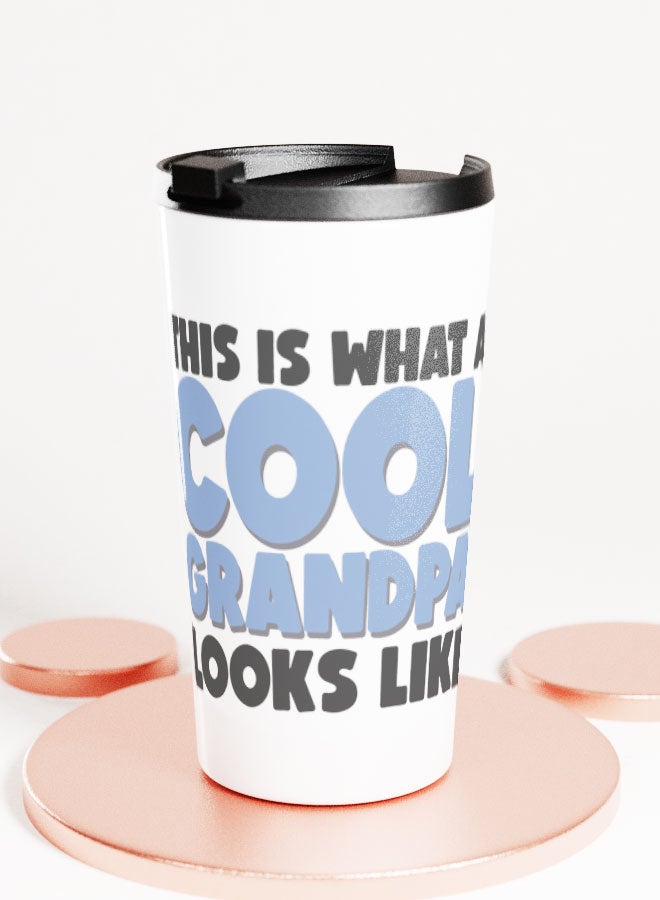 LIT White Tumbler  Cool Grandpa Travel Tumbler Cool Grandfather Quote Grandpa Gift - Image 1