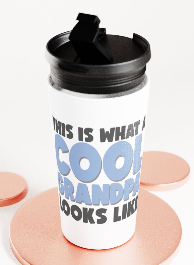 LIT White Tumbler  Cool Grandpa Travel Tumbler Cool Grandfather Quote Grandpa Gift - Image 4