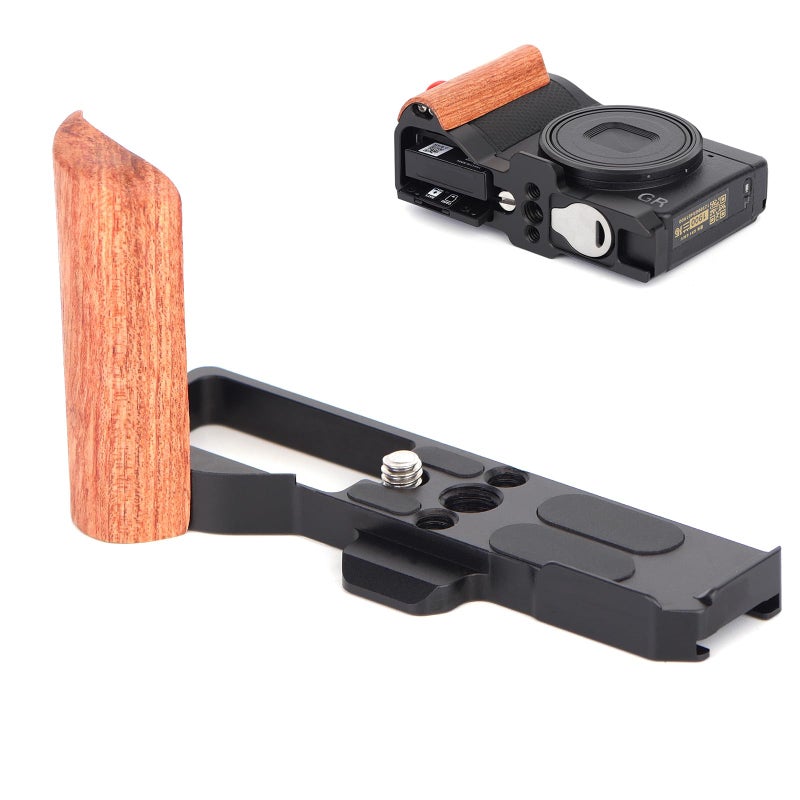 SZZCNOX GRIV GR4 Hand Grip Quick Release Plate Compatible with Ricoh GR IV GR4 Digital Camera Metal Hand Grip LShape Bracket Holder for Ricoh GR4 GR IV Camera Accessories Black - Image 2