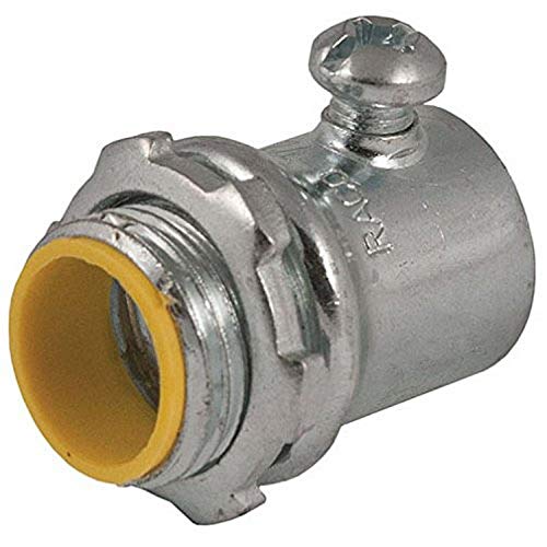 Hubbell-Raco 2123 Steel Connector, Set Screw, Insulated, EMT Conduit, 3/4" (Pack of 25), Gray - Image 1