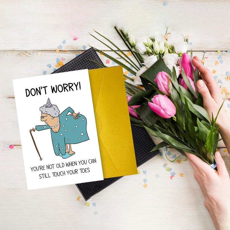 COLINHELIN Rude Birthday Card Friendship Card for Woman, Funny Getting Older Card for Friends Bestie Family Wife, Gag 50th 60th 70th 80th 90th Birthday Gift Mom Grandma, Happy Birthday Card Old Age Women - Image 5