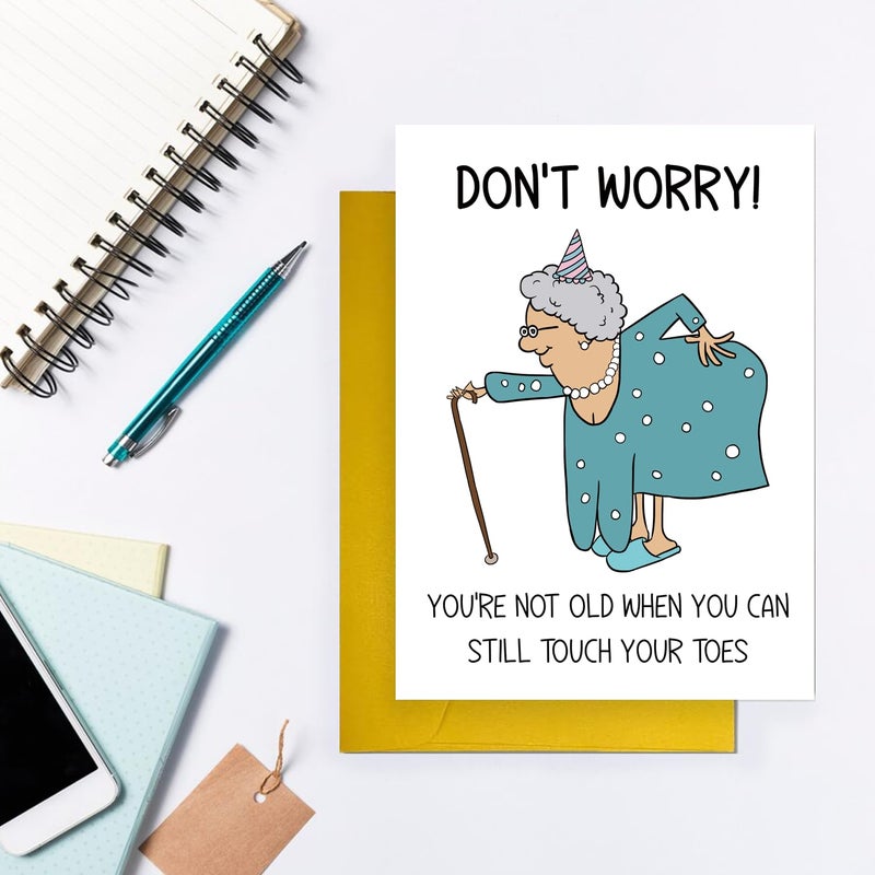 COLINHELIN Rude Birthday Card Friendship Card for Woman, Funny Getting Older Card for Friends Bestie Family Wife, Gag 50th 60th 70th 80th 90th Birthday Gift Mom Grandma, Happy Birthday Card Old Age Women - Image 4