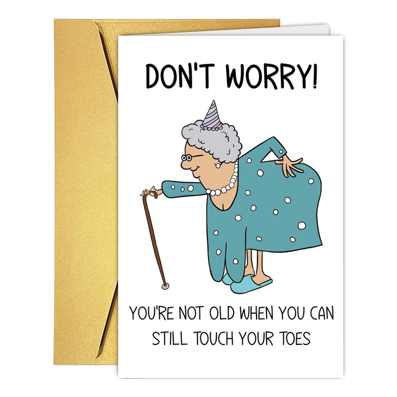 COLINHELIN Rude Birthday Card Friendship Card for Woman, Funny Getting Older Card for Friends Bestie Family Wife, Gag 50th 60th 70th 80th 90th Birthday Gift Mom Grandma, Happy Birthday Card Old Age Women - Image 1