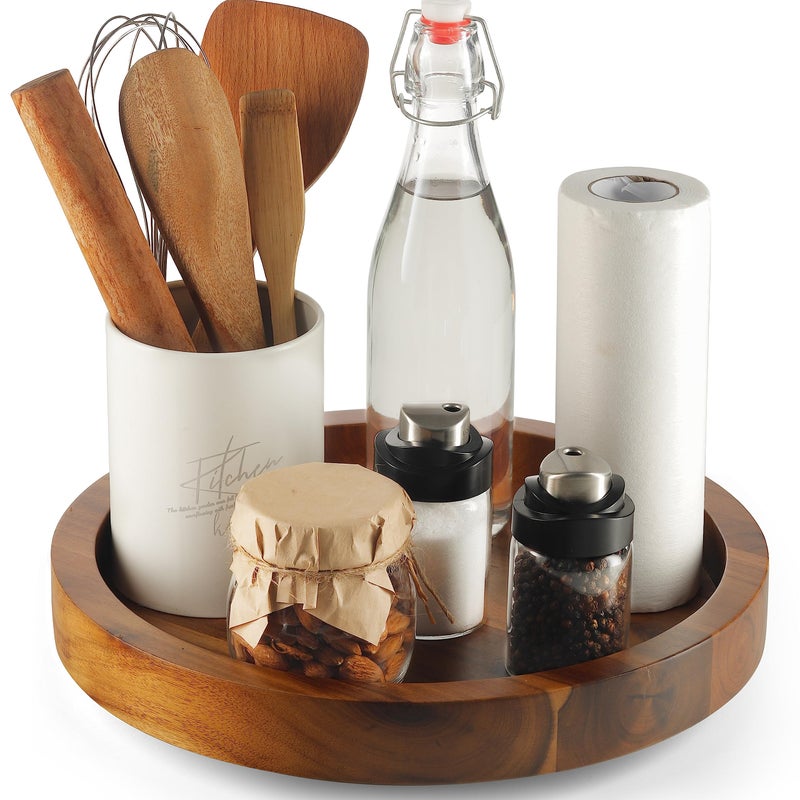 Tidita منظم تيديتا 10 من خشب الأكاسيا لسهولة الوصول الدائري