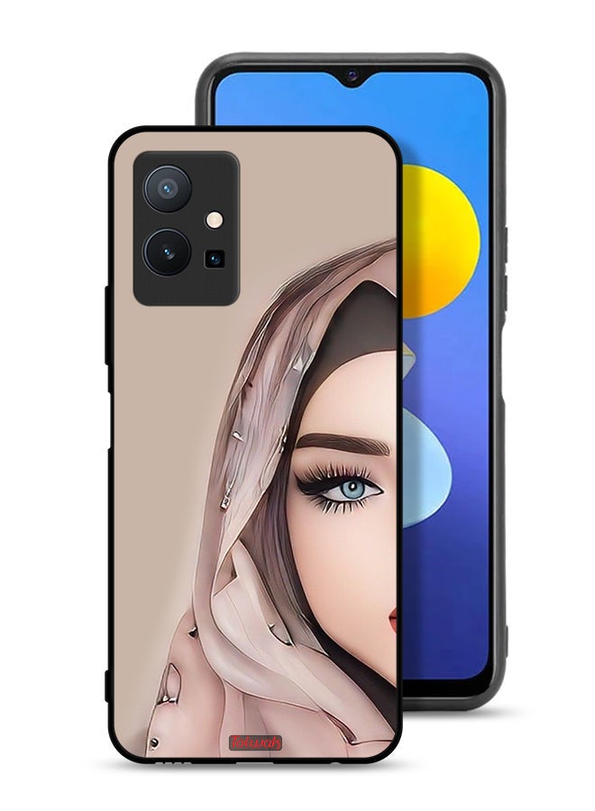 Tolwak Vivo Y75 5G Protective Case Cover Half Face Girl Art - Image 1