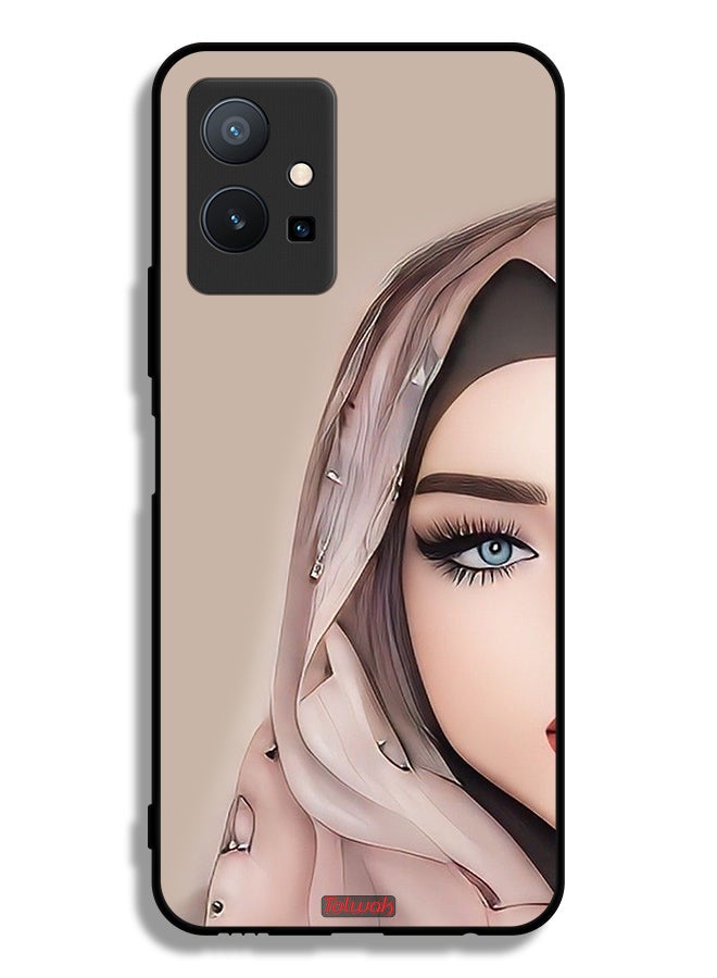 Tolwak Vivo Y75 5G Protective Case Cover Half Face Girl Art - Image 2