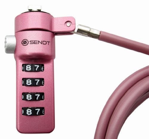 Sendt Pink Notebook/Laptop Combination Lock Security Cable - Image 2