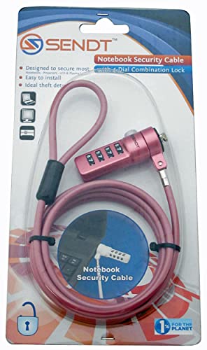 Sendt Pink Notebook/Laptop Combination Lock Security Cable - Image 3