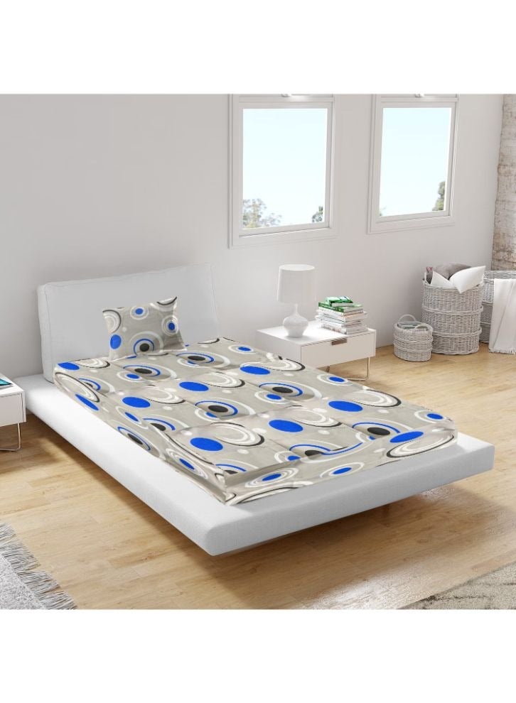 BYFT BYFT Orchard Comfort Grey Abstract Circular Pattern Printed  Single Sheet & One Pillowcase 150 x 230 cm Microfiber  - Image 3