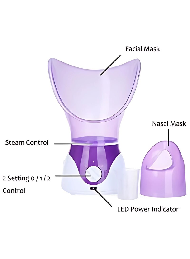 جمال نتي افاس جهاز بخار للوجه، بخاخ بخار لتنظيف عميق للوجه - أرجواني، جسم بلاستيكي - جهاز بخار للوجه لترطيب البشرة وتنظيفها وترطيبها والعناية بالمسام وعلاج حب الشباب - Image 3