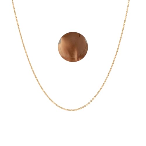 VAMA FASHIONS Simple Anti Tarnish Gold Stainless Steel Western Cable Necklace Chain Neck Chains for Girls - 14 Inches - 1mm Thin Thickness - Image 1