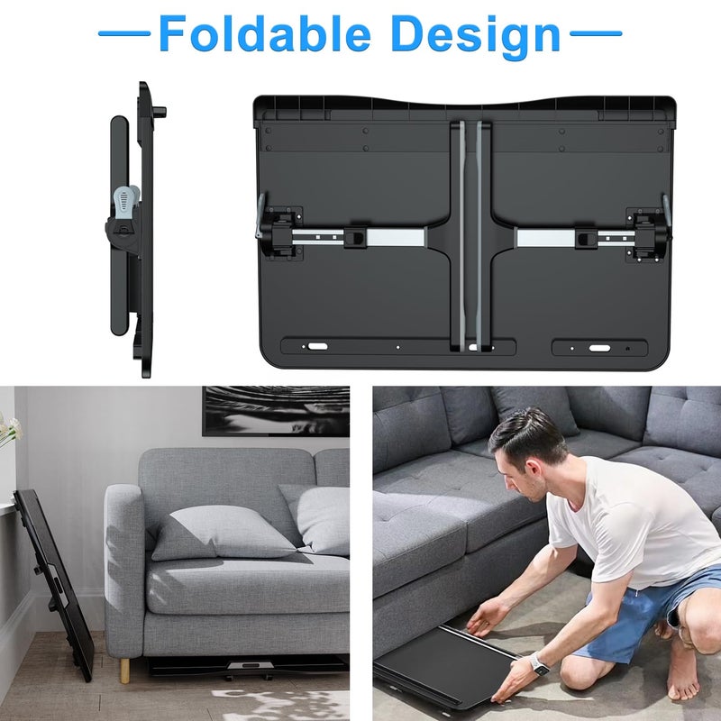 HETTHI Laptop Stand for Bed, Adjustable Leather Bed Desk with Foldable Legs, X-Large Laptop Bed Table Tray with Drawer for Bed Couch Floor Writing Working Reading Eating Painting (Black, 23.6"Ã—15.7") - Image 5