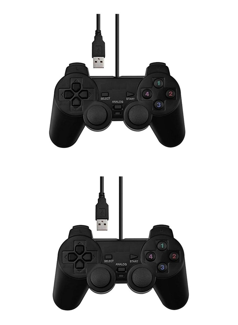 Terabyte USB  Joystick Gamepad Gaming Controller [Double Vibration Feedback Motors] for PC Computer Laptop Window (Black) Pack of 2 - Image 1