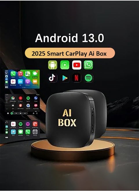 Wireless CarPlay Adapter Supports YouTube, Netflix & More Wired CarPlay to Wireless Dongle, AI Box CarPlay 2 in 1 Wireless AI Box Plug & Play