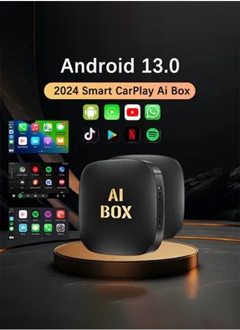 Wireless CarPlay Adapter Supports YouTube, Netflix & More Wired CarPlay to Wireless Dongle, AI Box CarPlay 2 in 1 Wireless AI Box Plug & Play