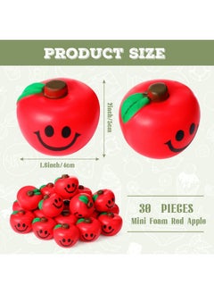 Jerify 30 Pcs Fruit Stress Ball Toys Fruit Smile Stress Balls Fruit Stress Relieve Toys Soft Foam Stress Balls For Finger Exercise Stress Anxiety Relief Party Supplies (Red)  - Image 2