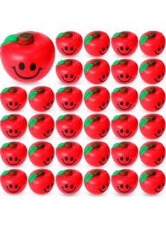 Jerify 30 Pcs Fruit Stress Ball Toys Fruit Smile Stress Balls Fruit Stress Relieve Toys Soft Foam Stress Balls For Finger Exercise Stress Anxiety Relief Party Supplies (Red)  - Image 1
