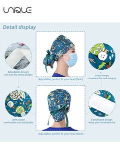 Unique Bouffant Cap - Button Puffy Cap - Adjustable Puffy Cap  - Image 2