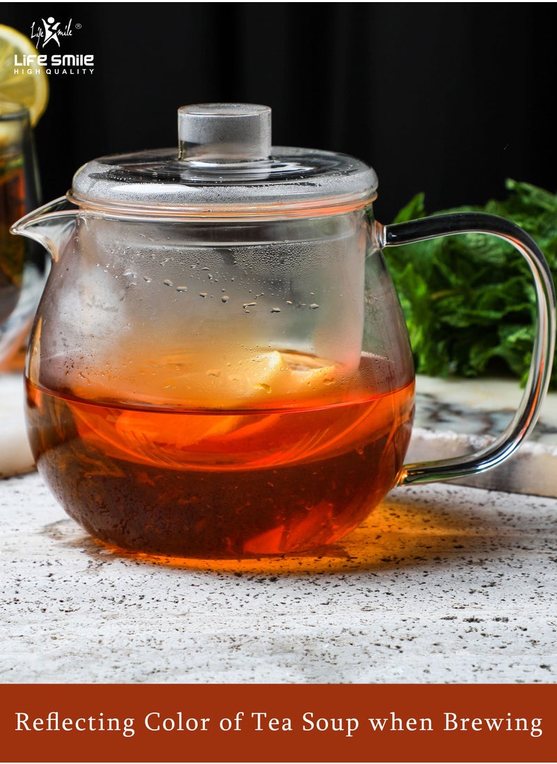 Life Smile - 1200ml Borrosilicate Glass Kettle and Teapot with Infuser - Serves Hot & Cold Beverages Tea, Coffee, Milk Tea and Kambucha - Image 1
