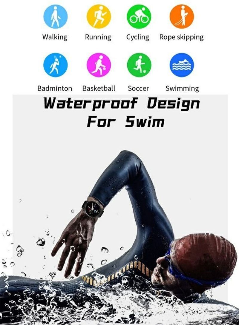 NIBEMINENT 1.28 Inch Bluetooth Smart Watch Black - Image 5