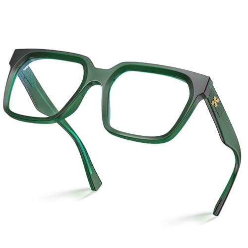 VISOONE Rectangle TR90 Blue Light Blocking Glasses Computer Eyewear with Preppy Look for Women and Men Cougar - Image 1