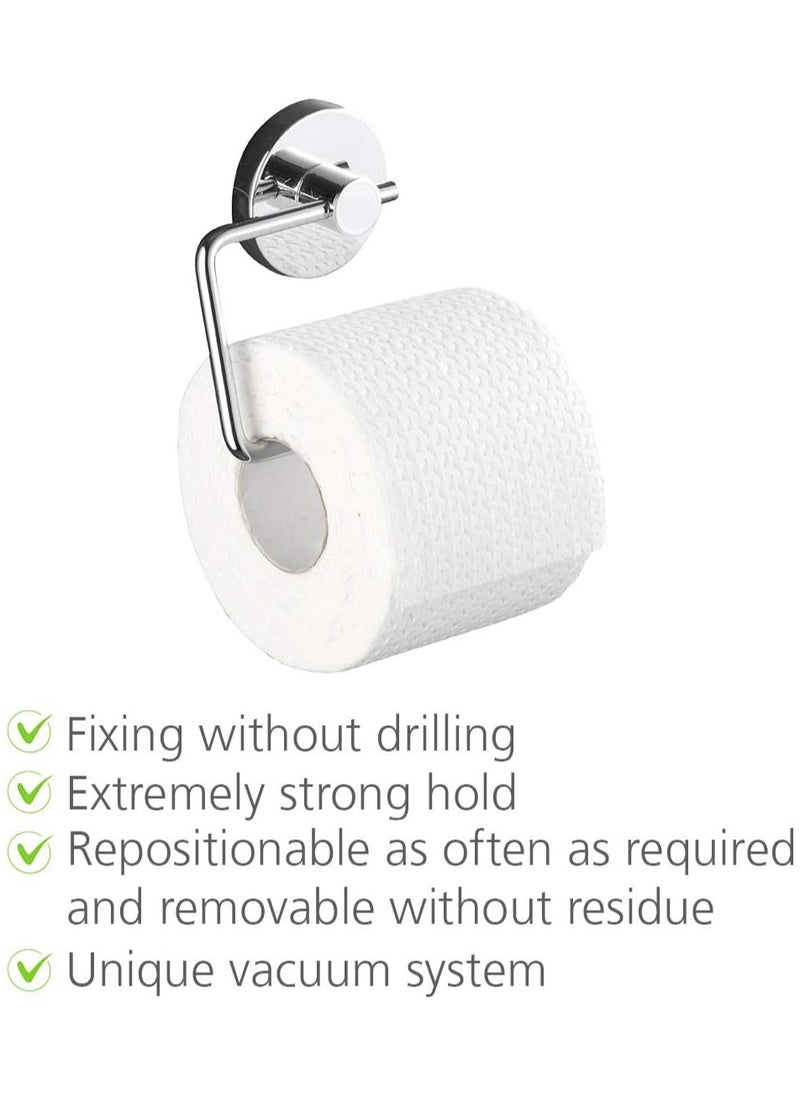 Wenko - WENKO Milazzo Vacuum-loc Toilet-paper Holder - Fixing Without Drilling Steel, Chrome - Image 1