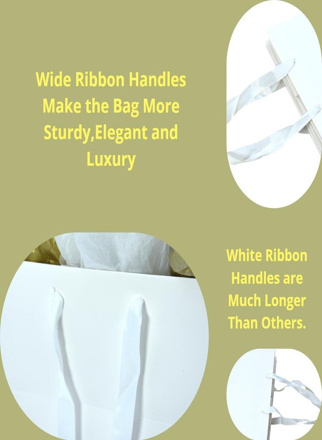 JUNESHE Large White Square Gift Bag with Handles &Tissue Paper, 9.84 inch Giant Big Gift Wrap for Birthday Wedding Party Favors - Image 5