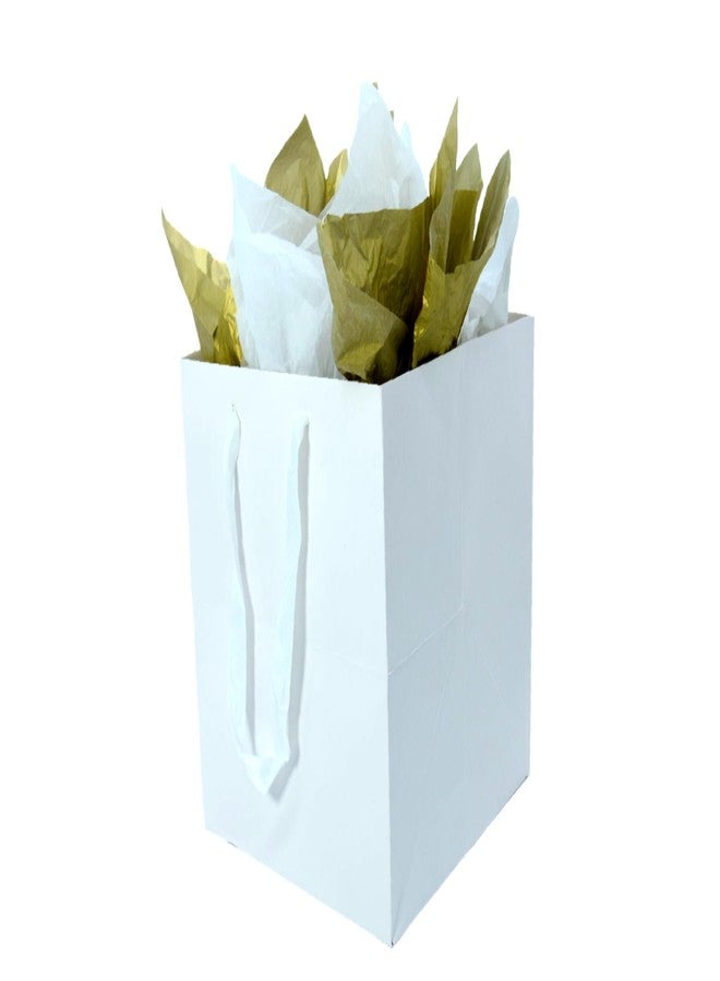 JUNESHE Large White Square Gift Bag with Handles &Tissue Paper, 9.84 inch Giant Big Gift Wrap for Birthday Wedding Party Favors - Image 1