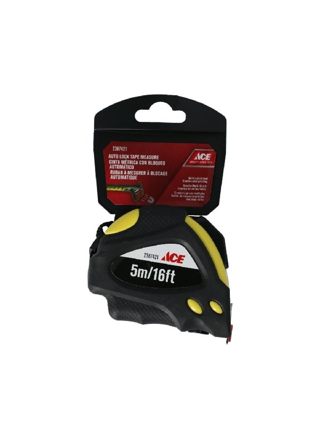 آيس شريط قياس بقفل تلقائي ذاتي الإغلاق أسود وأصفر 19 مم × 5 م 32G-8025 - Image 2
