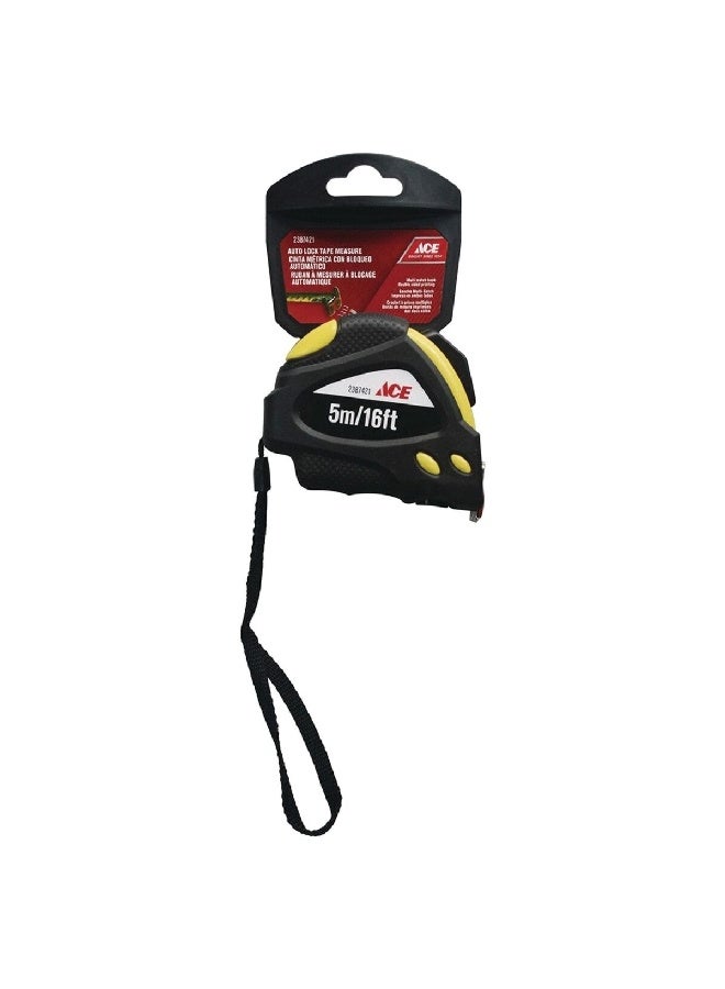 آيس شريط قياس بقفل تلقائي ذاتي الإغلاق أسود وأصفر 19 مم × 5 م 32G-8025 - Image 1