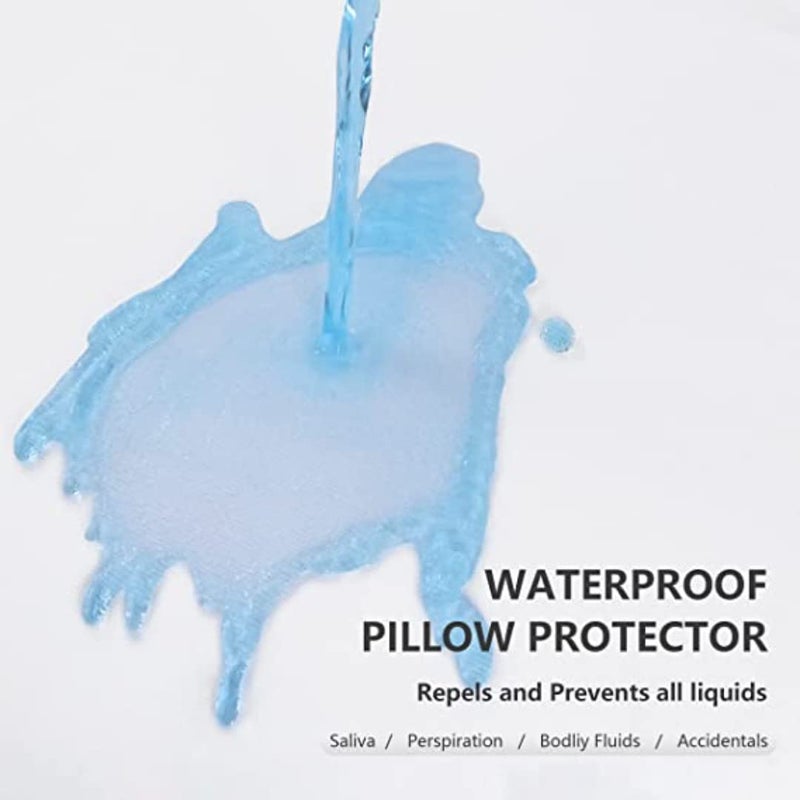 SEM B GRA 100 Water Resistant Pillow Protector Terry Cotton Zippered Closure Complete Protection Against Water Spills Dust Mites Bedbugs and Allergens Pack of 2 16x24 Gray - Image 5