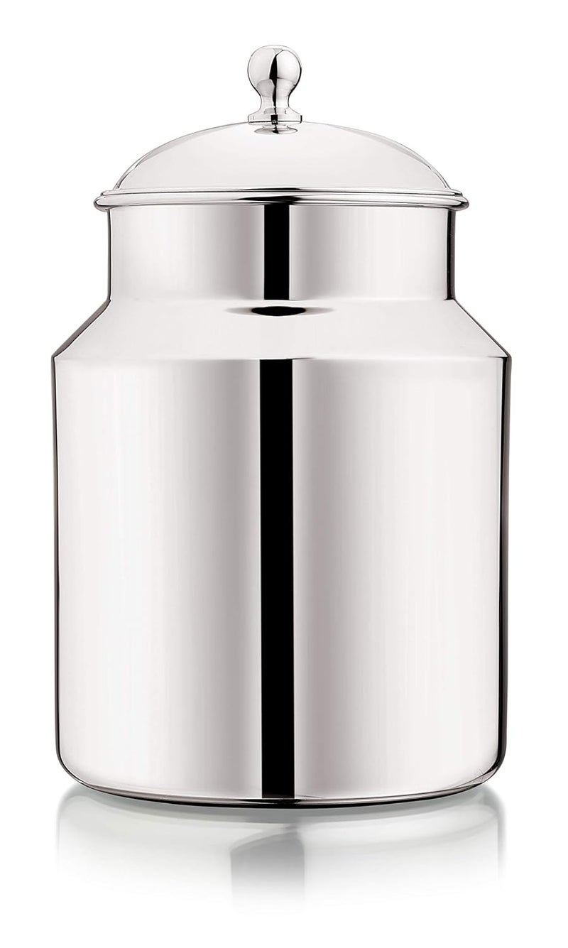 Mukti Kitchenware Private limited Mukti Kitchenware Private limited Premium Stainless Steel Milk Can with Handle and Lid for Storing Liquid Items Oil Ghee Dabba Container Burni 1750ml Silver - Image 1