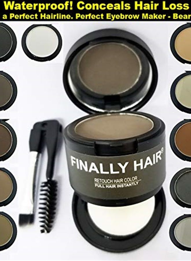 Finally Hair Waterproof Light Brown Dab-on Hair Fibers & Hair Loss Concealer, Hairline Creator, Eye Brow Enhancer, and Beard Filler. Dab-on Hair Fiber Shadow Powder (Light Brown) - Image 1