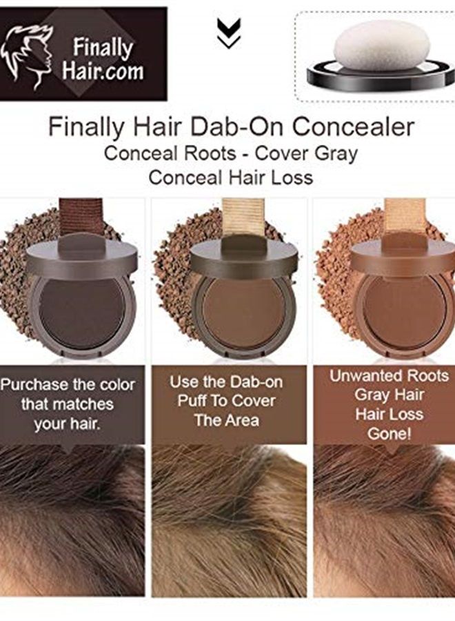 Finally Hair Waterproof Light Brown Dab-on Hair Fibers & Hair Loss Concealer, Hairline Creator, Eye Brow Enhancer, and Beard Filler. Dab-on Hair Fiber Shadow Powder (Light Brown) - Image 4