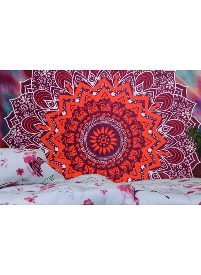 هندي منداله مفرش حائط مطبوع بتصميم ماندالا بوهيمي – ديكور فني هيبي ملون – بوليستر خفيف الوزن  – لتزيين غرفة النوم أو المعيشة أو السكن الجامعي - Image 3