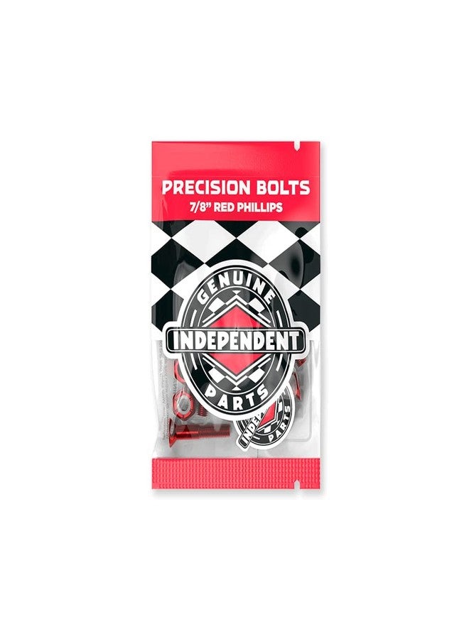 Independent Cross Phillips Head Black / Red Standard Skateboard Hardware Sets - 7/8" - Image 1