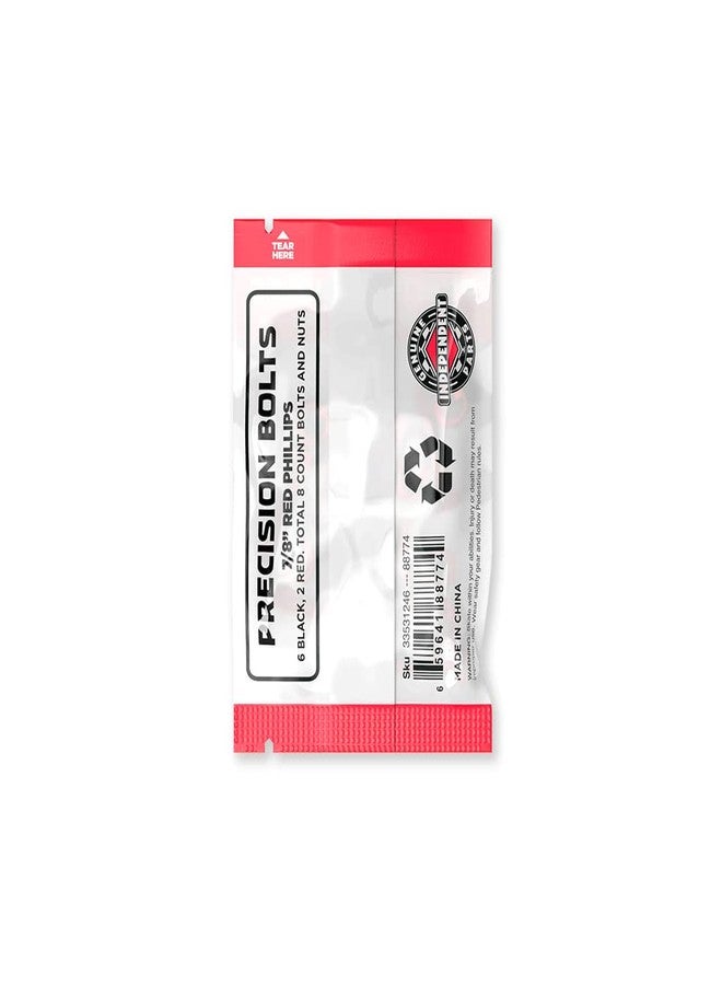 Independent Cross Phillips Head Black / Red Standard Skateboard Hardware Sets - 7/8" - Image 2