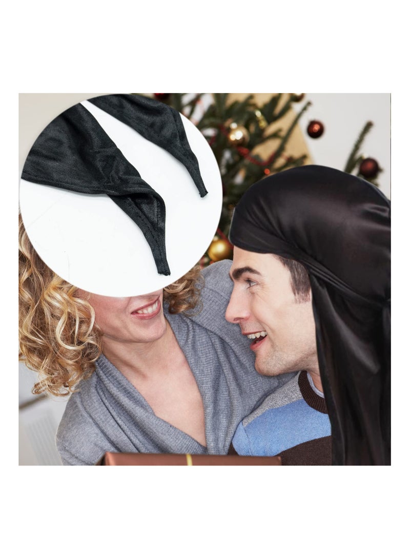 Zikra Durag Men's Silk Silky Satin Breathable Soft Doo Rags Men with Long Tail and Wide Straps for Women Waves Pack of 2 - Image 2