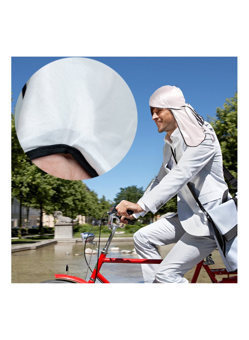 Zikra Durag Men's Silk Silky Satin Breathable Soft Doo Rags Men with Long Tail and Wide Straps for Women Waves Pack of 2 - Image 4