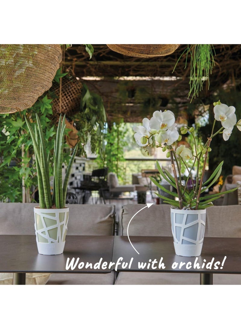 IDEL Plastic Flower Pot Mosaic Curve 13 – 2 Litre Round Indoor Outdoor Planter for Balcony, Tabletop & Garden – Multicolour Decorative Plant Pot - Made in Italy - by Idel - Image 2