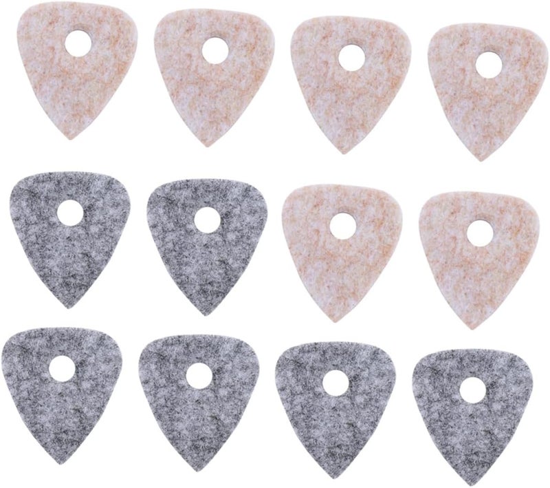 12-Pack Felt Guitar Picks for Ukulele and Acoustic Guitars Soft Sturdy Plectrums for Stringed Instruments Accessories - Image 1