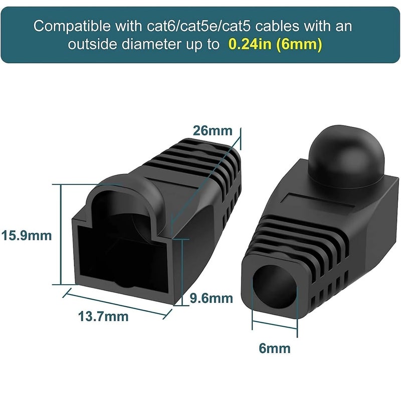 Cat6 RJ45 Strain Relief Boots 300pcs Light Grey Modular Plug Caps 6 5mm - Image 5