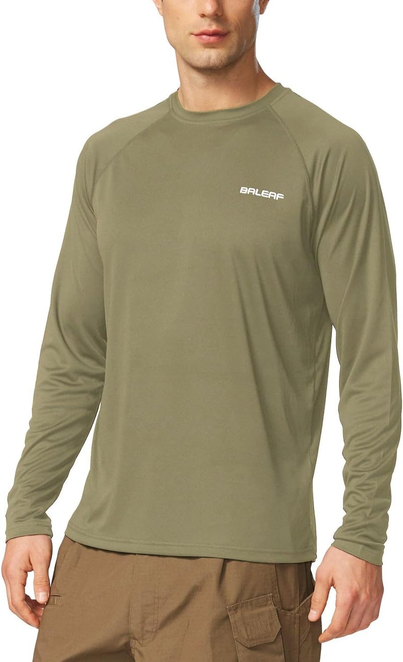 Baleaf Men's Sun Protection Shirts UV SPF UPF 50+ Long Sleeve Rash Guard Fishing Running Quick Dry Lightweight - Image 1