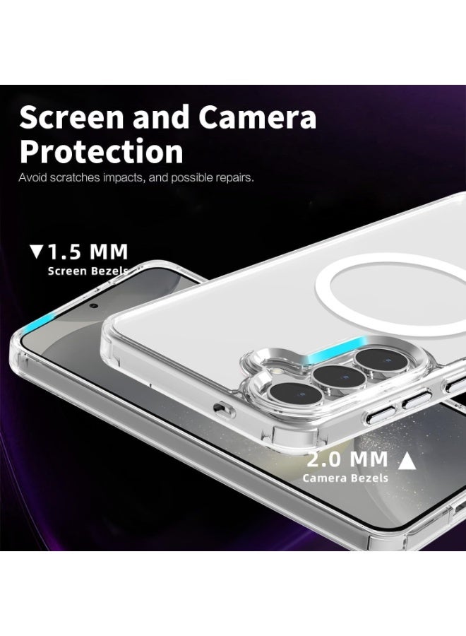 جراب شفاف لهاتف سامسونج جالاكسي S25 FE 5G [متوافق مع ماج سيف] [مغناطيس قوي] غطاء هاتف مغناطيسي رفيع وخفيف الوزن ومتين، شفاف لحماية معززة وأناقة - Image 3