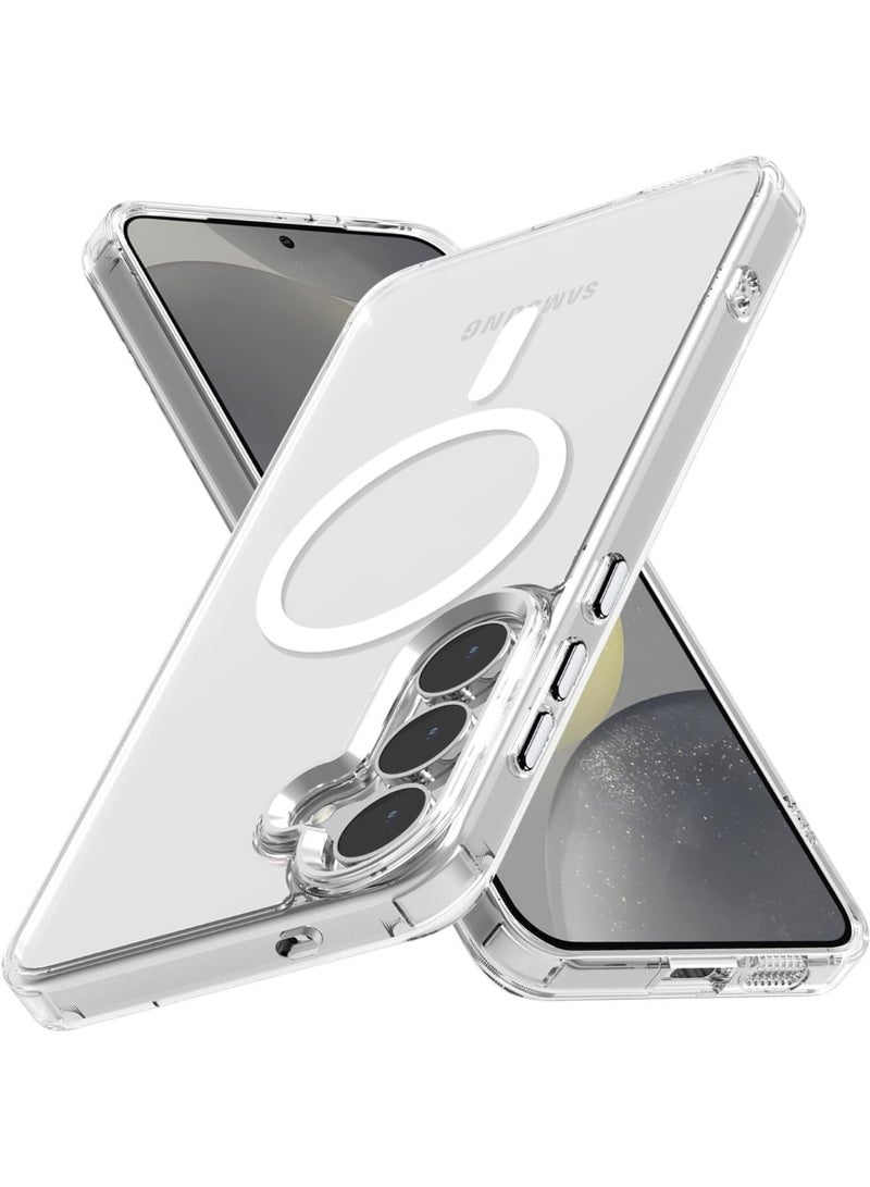 جراب شفاف لهاتف سامسونج جالاكسي S25 FE 5G [متوافق مع ماج سيف] [مغناطيس قوي] غطاء هاتف مغناطيسي رفيع وخفيف الوزن ومتين، شفاف لحماية معززة وأناقة - Image 1